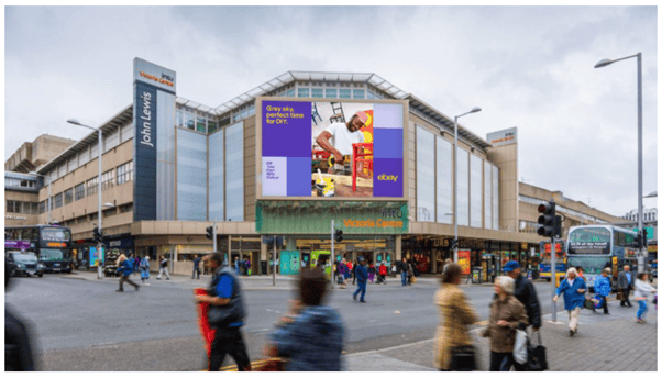 Digital OOH example on a UK street scene