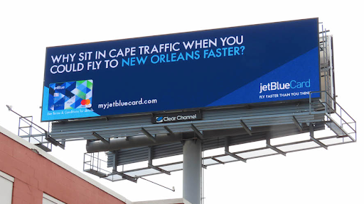 Image of billboard with JetBlue advert
