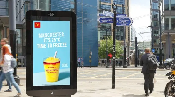 Personalized Digital Out of Home Advertising Board in City Centre
