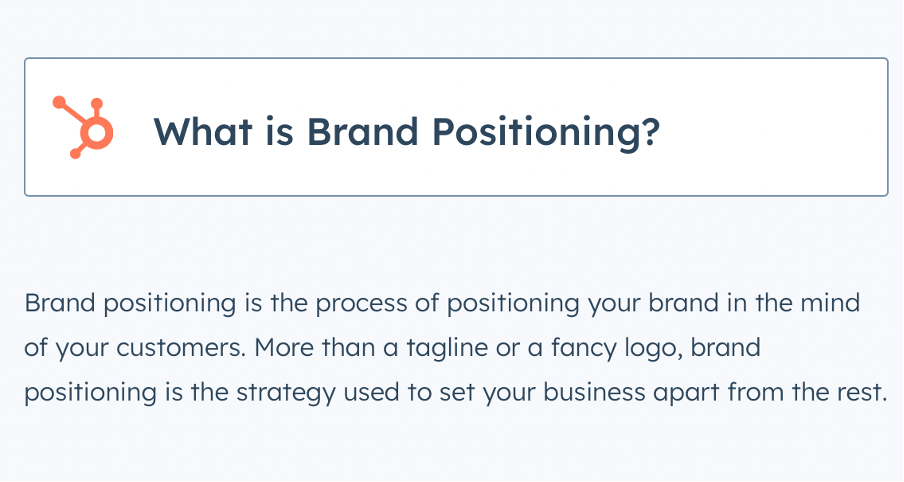 What is brand positioning