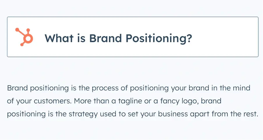 What is brand positioning